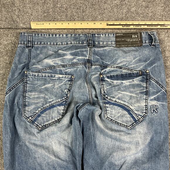 Rocawear Jeans Mens Size 42 Baggy Fit Blue Distressed Washed Hip Hop Denim Y2K - Picture 7 of 11
